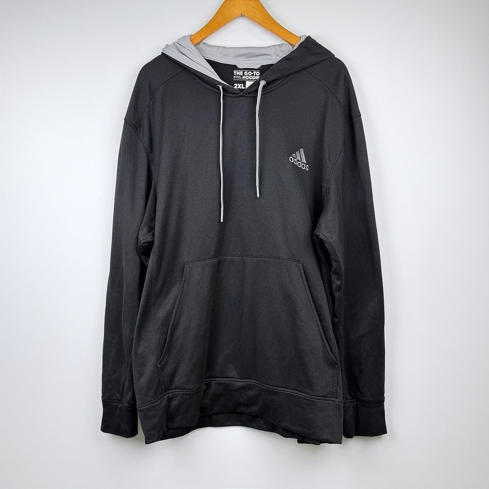 Adidas The Go-To Hoodie Mens 2XL Black Climawarm Pullover Sweatshirt